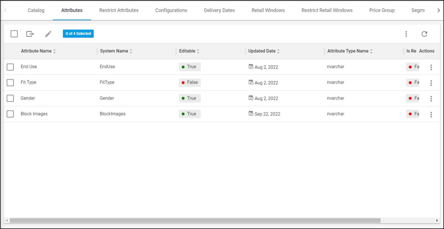Catalog attributes Trasix Knowledge Base